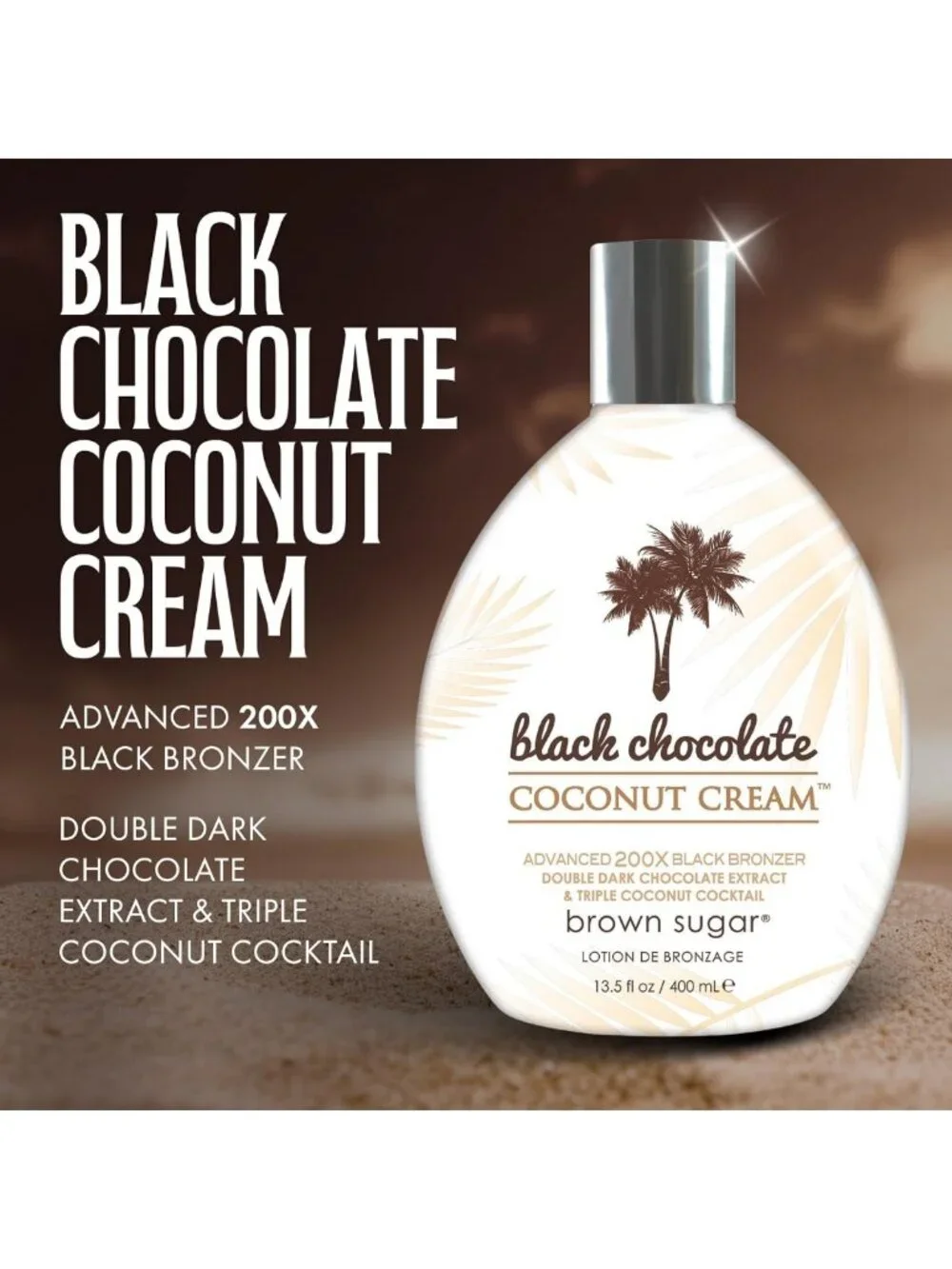 200X Dark Bronzer Tanning Lotion - Brown Sugar & Coconut Cream, 13.5 Fl Oz